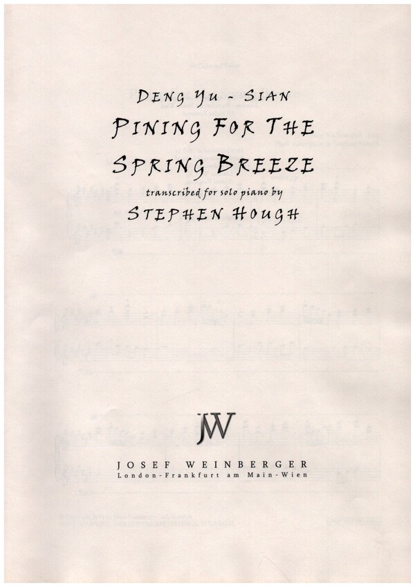 Pining for the Spring Breeze&nbsp;&nbsp;for piano&nbsp;&nbsp;