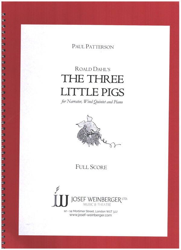 The three little Pigs  for narrato wind quintet and piano  2 scores and intrumental parts