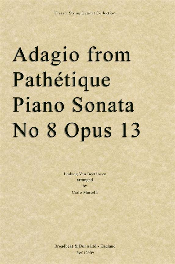 Adagio from Sonata Pathétique no.8 op.13  for string quartet  score