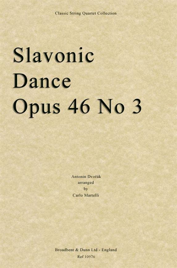 Antonín Dvorák, Slavonic Dance, Opus 46 No. 3  Streichquartett  Stimmen-Set