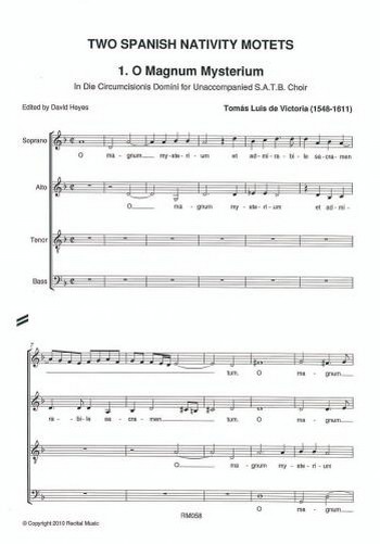 2 spanish Nativity Motets  for mixed chorus a cappella  score (la)