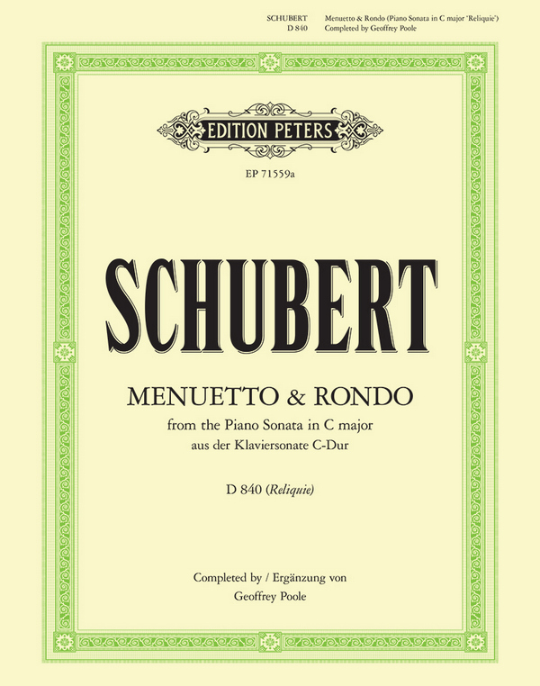 EP71559A  Schubert, Sonate in C D840 'Reliquie'&nbsp;&nbsp;für Klavier&nbsp;&nbsp;