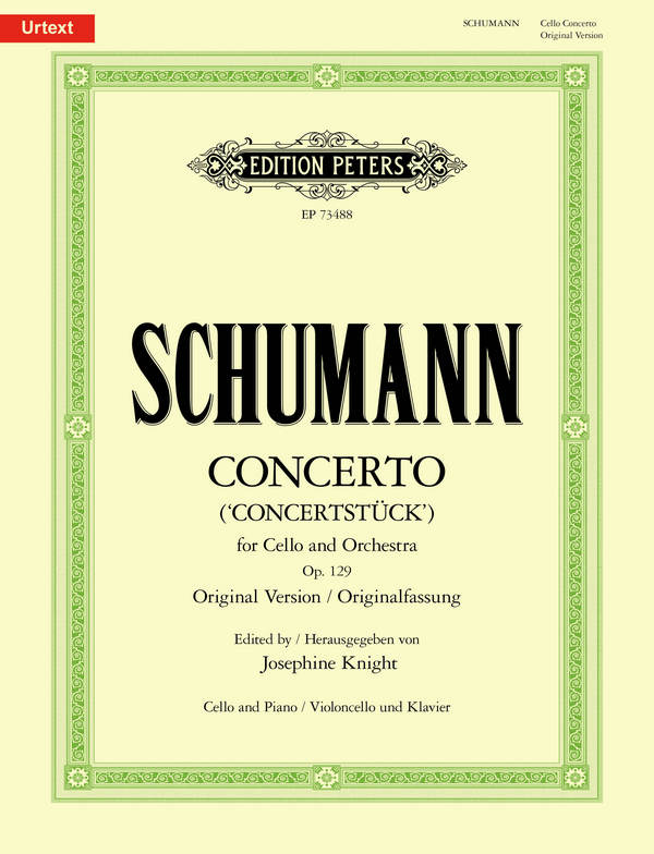 Concerto op.129 for Cello and Orchestra&nbsp;&nbsp;for violoncello and piano&nbsp;&nbsp;
