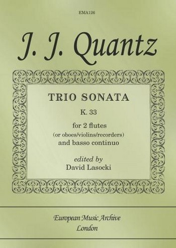 Trio Sonata K33  for 2 flutes (oboes/violins/recorders) and Bc  score and parts