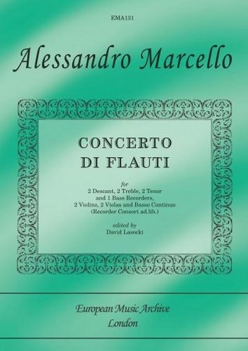Concerto di flauti  for recorders (SSAATTB) and strings (recorder consort ad lib)  score and parts