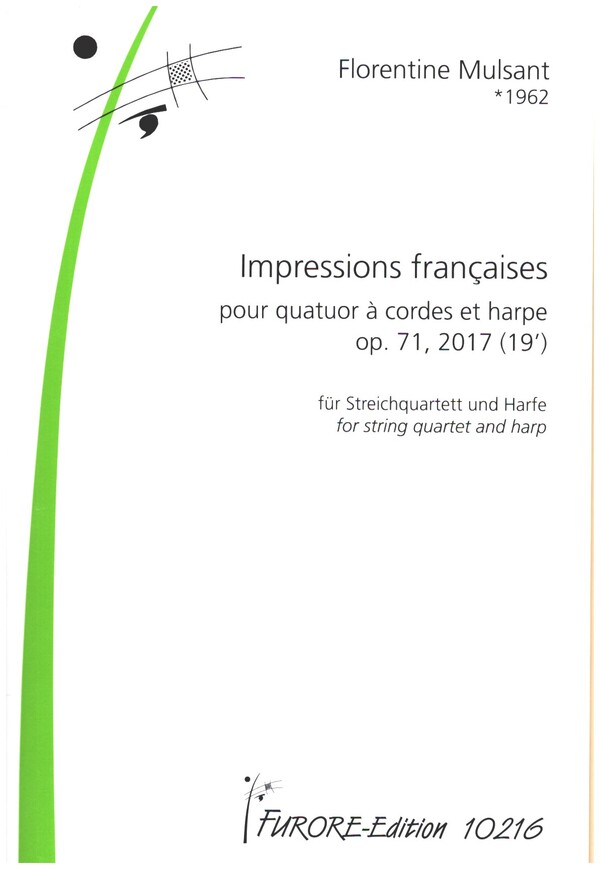 Impressions francaises op.71 (2017)  pour quatuor à cordes et harpe  partition et parties