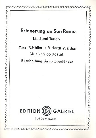 Erinnerung an San Remo  für Klavier  