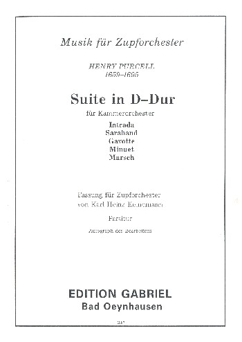 Suite D-Dur   für Zupforchester  Partitur