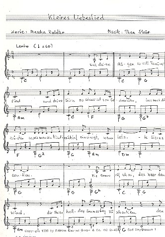 Kleines Liebeslied für Melodinstrument in C  und Begleitung  