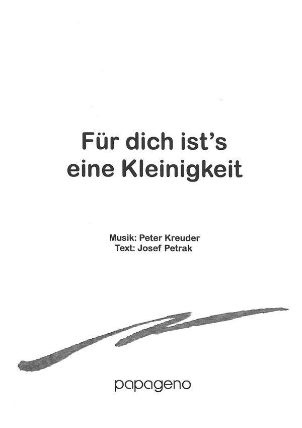 Für dich ist's eine Kleinigkeit&nbsp;&nbsp;&nbsp;&nbsp;Ges/Klav