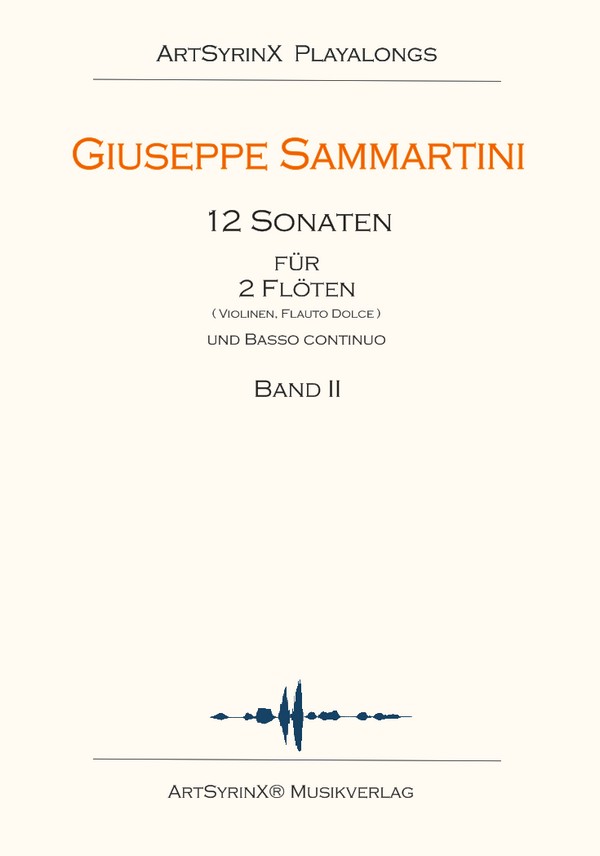 Sammartini, Giuseppe 12 Sonaten für 2 Flöten und B.c.&nbsp;&nbsp;Flöte (2), Basso continuo&nbsp;&nbsp;Spielpartitur(en), (+ CD)