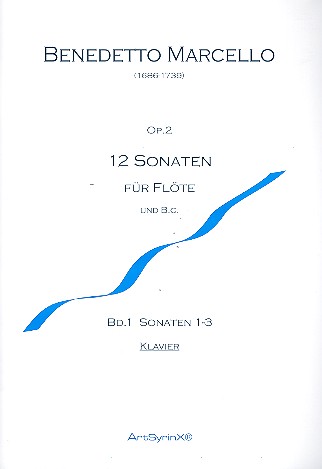 12 Sonaten op.2 Band 1 (Nr.1-3)  für Flöte und Klavier  Klavierbegleitung und Bc-Stimme