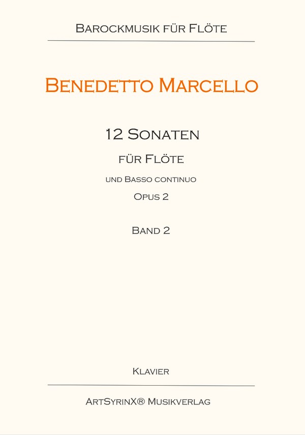12 Sonaten op.2 Band 2 (Nr.4-6)  für Flöte und Klavier  Klavierbegleitung und Bc-Stimme
