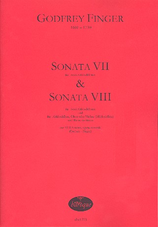 2 Sonaten aus op.2 für 2 Altblockflöten  (Altblockflöte/Oboe/Violine) und Bc  Partitur (=Klavier) und Stimmen