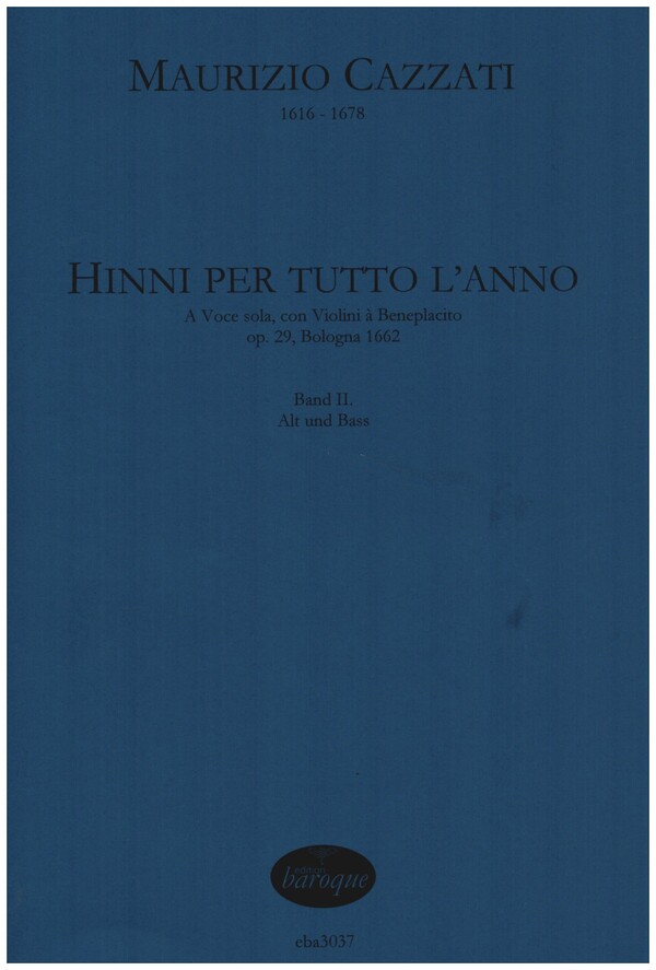 Hinni per tutto l'anno  op.29 vol.2  für Alt oder Bass, 2 Violinen (ad lib.) und Bc  Spielpartitur