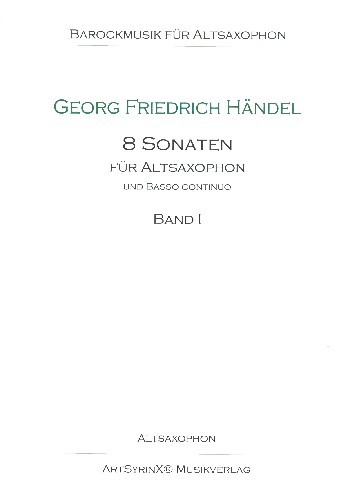 8 Sonaten Band 1  für Altsaxophon und Bc  Altsaxophon