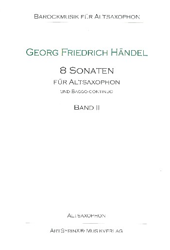 8 Sonaten Band 2  für Altsaxophon und Bc  Altsaxophon