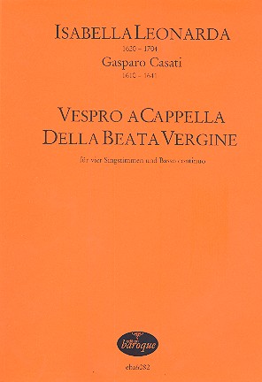 Vespro a cappella della beata vergine op.8  für 4 Stimmen (SATB) und Bc  Partitur