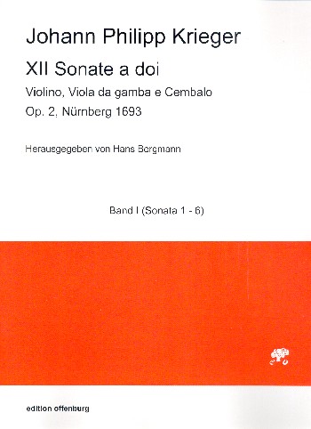 12 Sonate a doi op.2 Band 1 (Nr.1-6)  für Violine, Viola da gamba und Cembalo  Partitur und Stimmen
