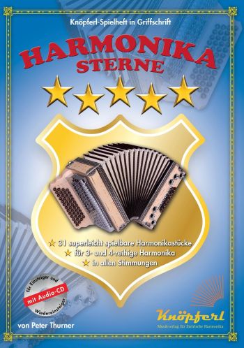 Harmonikasterne (+CD)  für Handharmonika in Griffschrift  