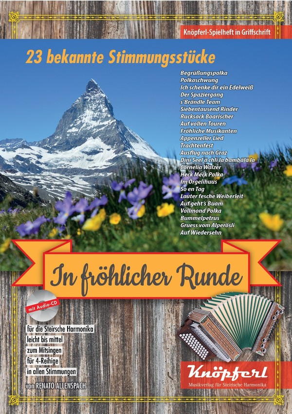 In fröhlicher Runde (+CD)  für Steirische Harmonika in Griffschrift (z.T. mit Texten)  