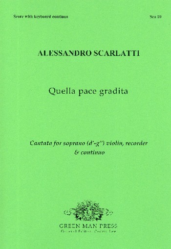 Quella pace gradita&nbsp;&nbsp;for soprano, violin, recorder and Bc&nbsp;&nbsp;score and parts (Bc realized)