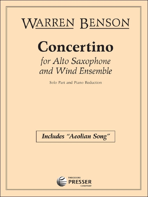 Concertino for alto saxophone and&nbsp;&nbsp;wind ensemble for alto saxophone&nbsp;&nbsp;and piano
