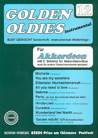 Golden Oldies Band 12  für 1-2 Akkordeons oder andere Tasteninstrumente  