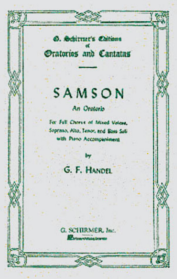 Samson&nbsp;&nbsp;for soli, chorus and orchestra&nbsp;&nbsp;vocal score