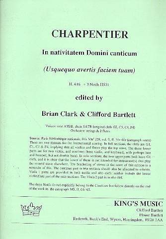 In nativitatem Domini canticum for soli,&nbsp;&nbsp;chorus, strings and 2 flutes,  score&nbsp;&nbsp;