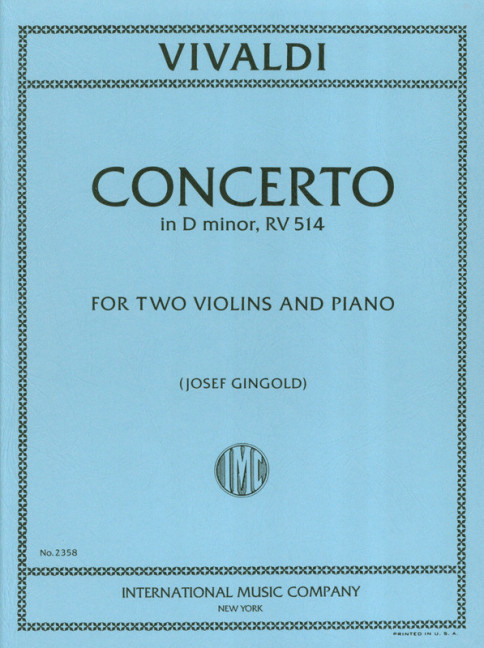 Concerto d minor RV514  for 2 violins and piano  