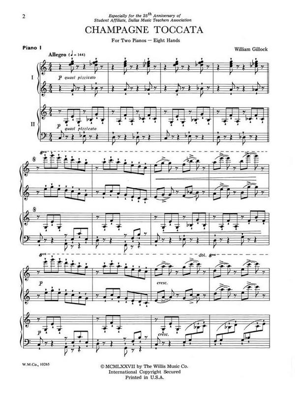 Champagne toccata&nbsp;&nbsp;for 2 pianos 8 hands&nbsp;&nbsp;