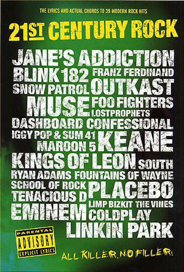 21th century rock: complete lyrics&nbsp;&nbsp;chord symbols and guitar chord boxes for&nbsp;&nbsp;39 modern rock hits