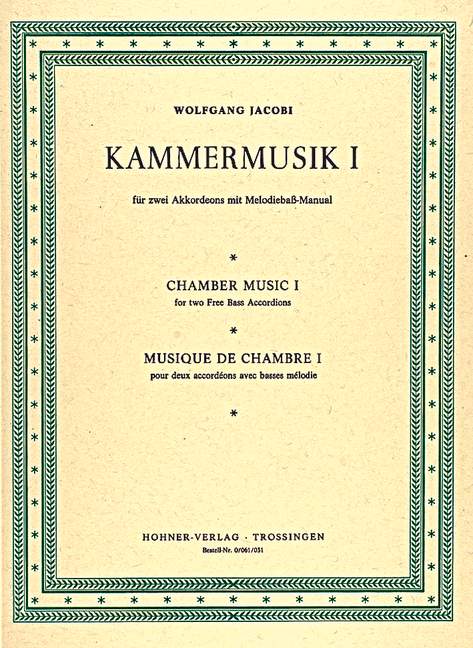 Kammermusik Band 1  für 2 Akkordeons mit Melodiebass-Manual  