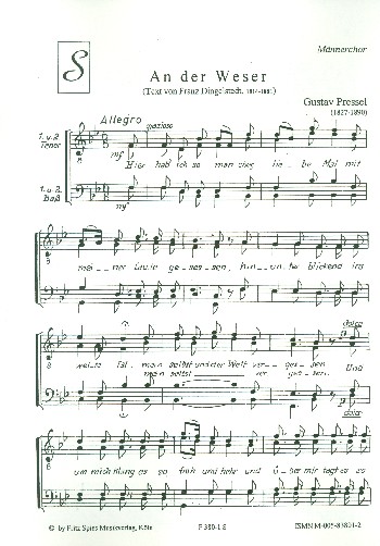 An der Weser für Männerchor a cappella  Chorpartitur  