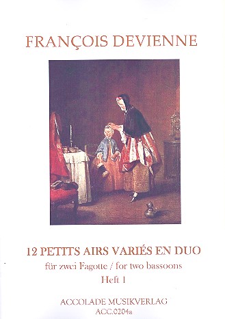 12 petits airs varies en duo Band 1 (Nr.1-6)  für 2 Fagotte  Partitur und Stimmen
