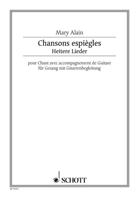 Les chansons espiegles pour  chant et guitare  