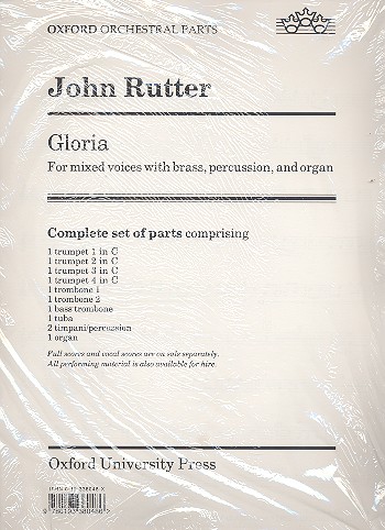 Gloria  for mixed chorus, brass, percussion and organ,  orchestral parts