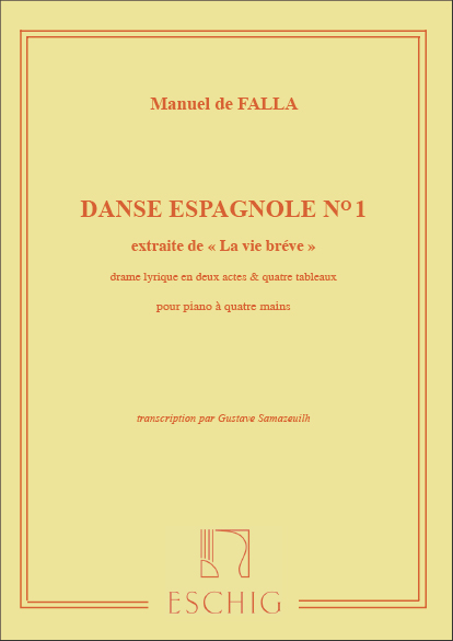 Danse espagnole no.1 pour piano  a 4 mains  extrait de la vie breve