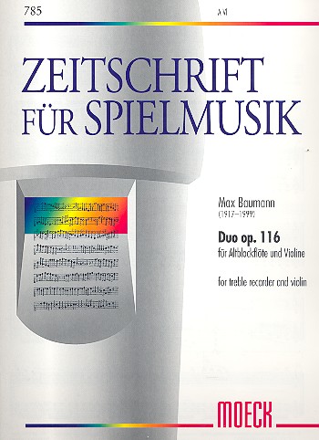 Duo op.116  für Altblockflöte und Violine  