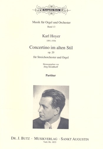 Concertino im alten Stil G-Dur op.20  für Orgel und Streichorchester  Partitur