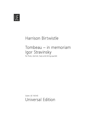 Tombeau in memoriam Igor Stravinsky&nbsp;&nbsp;for flute, clarinet, harp and string quartet&nbsp;&nbsp;score