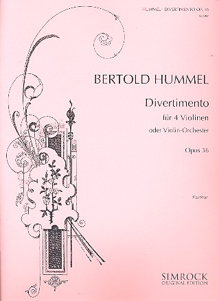Divertimento op.36&nbsp;&nbsp;für 4 Violinen&nbsp;&nbsp;Partitur