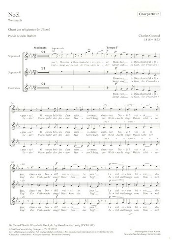 Noel&nbsp;&nbsp;für Soli, Frauenchor und Orgel&nbsp;&nbsp;Chorpartitur