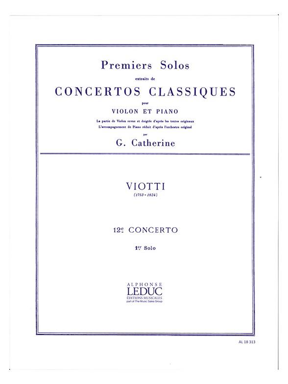 Solo no 1 du concerto no.12&nbsp;&nbsp;pour violon et piano&nbsp;&nbsp;Catherine, G., arr.