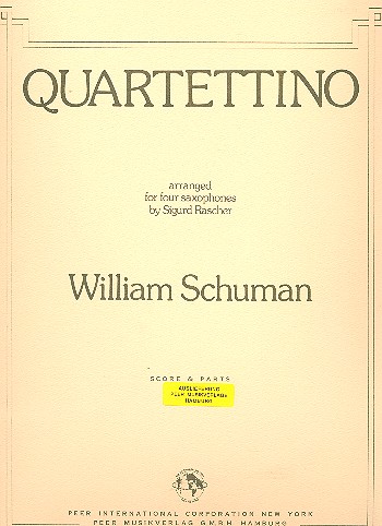 Quartettino   for 4 saxophones  score and parts