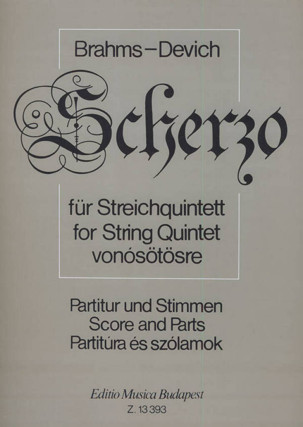 Scherzo für Streichquintett,  für 2 Violinen,&nbsp;&nbsp;2 Violen und Violoncello,  Partitur und Stimmen&nbsp;&nbsp;Devich, Sandor, Ed