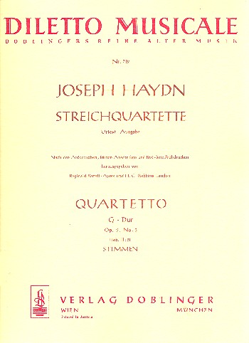 Streichquartett G-Dur op.9,3 Hob.III:21&nbsp;&nbsp;Stimmen&nbsp;&nbsp;Barrett-Ayres, Reginald, ed