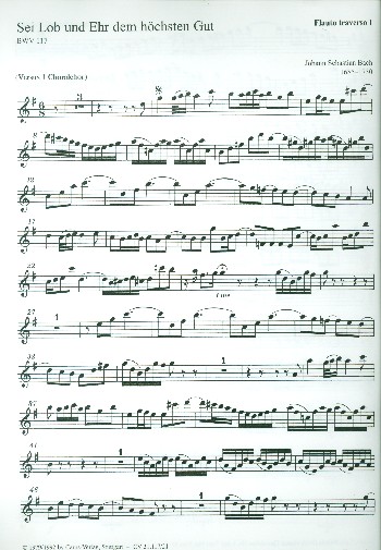 Sei Lob und Ehr dem höchsten Gut&nbsp;&nbsp;Kantate Nr.117 BWV117,  Flöte 1&nbsp;&nbsp;Grischkat, Hans, Ed