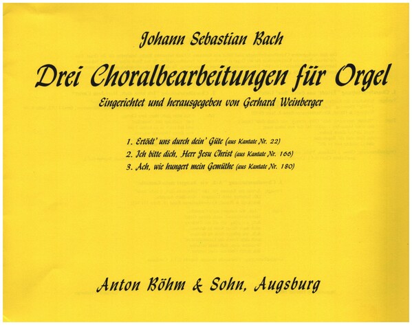 3 Choralbearbeitungen  für Orgel  